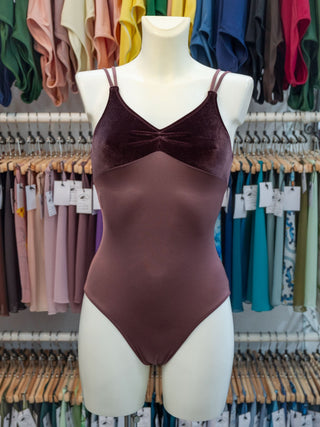 Berry Velvet Dance Spaghetti Straps Leotard MP201 for Women by Atelier della Danza MP