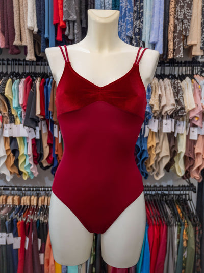 Bordeaux Velvet Dance Spaghetti Straps Leotard MP201 for Women by Atelier della Danza MP