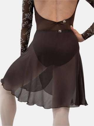Brown Wrap Long Dance Skirt MP339 for Women by Atelier della Danza MP