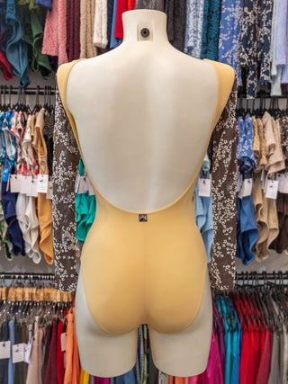 Cream Flock Long Sleeve Dance Leotard MP777 for Women by Atelier della Danza MP