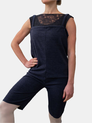 Dark Blue Warm-up Dance Romper for Women and Men Atelier della Danza MP