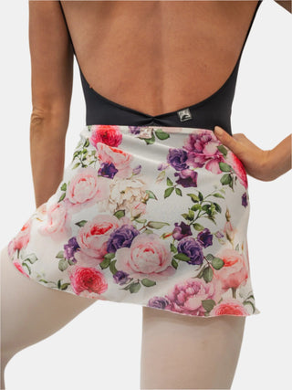 Floral White Wrap Short Dance Skirt MP302 for Women by Atelier della Danza MP