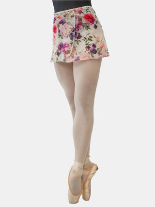 Floral White Wrap Short Dance Skirt MP302 for Women by Atelier della Danza MP