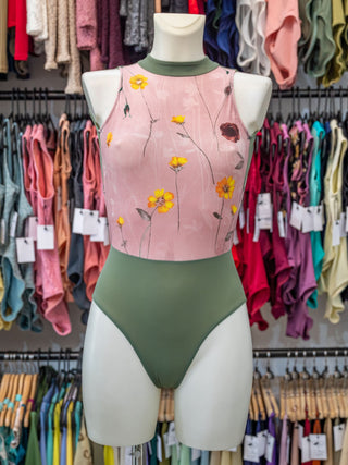 Green Dance High Neck Leotard for Women by Atelier della Danza MP