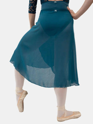 Petrol Wrap Long Dance Skirt MP355 for Women by Atelier della Danza MP
