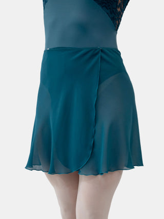 Petrol Wrap Short Dance Skirt MP345 for Women by Atelier della Danza MP