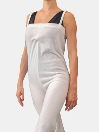 White Warm-up Dance Overalls for Women and Men Atelier della Danza MP
