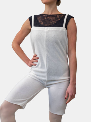 White Warm-up Dance Romper for Women and Men Atelier della Danza MP