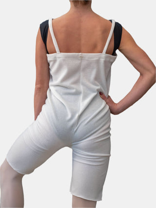 White Warm-up Dance Romper for Women and Men Atelier della Danza MP