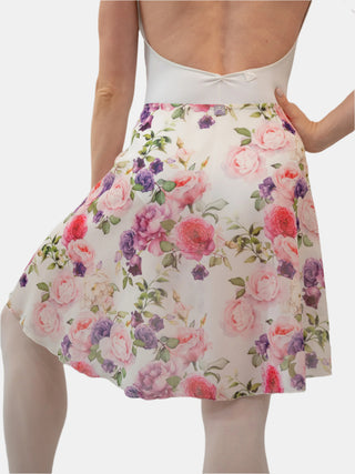 Floral White Wrap Long Dance Skirt MP339 for Women by Atelier della Danza MP