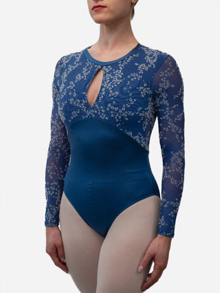 Ash Flock Long Sleeve Dance Leotard for Women by Atelier della Danza MP