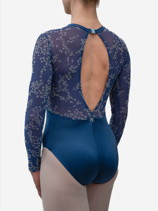 Ash Flock Long Sleeve Dance Leotard for Women by Atelier della Danza MP