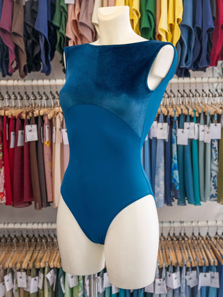 Baltic Boat Neck Velvet Dance Tank Leotard for Women by Atelier della Danza MP