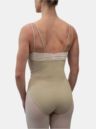 Beige Velvet Dance Spaghetti Straps Leotard MP201 for Women by Atelier della Danza MP 