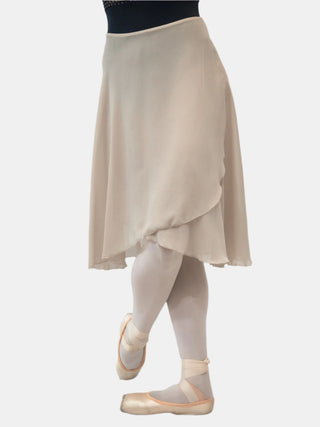 Beige Wrap Long Dance Skirt MP310 for Women by Atelier della Danza MP