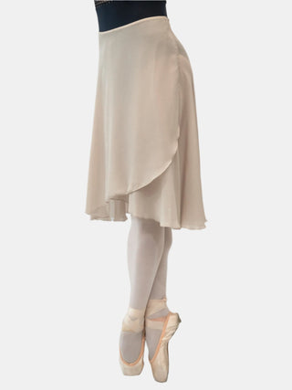 Beige Wrap Long Dance Skirt MP310 for Women by Atelier della Danza MP