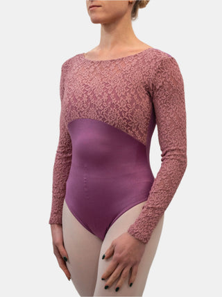 Berry Lace Dance Long Sleeve Leotard for Women by Atelier della Danza MP