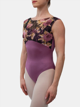 Berry Boat Neck Lace Dance Leotard for Women by Atelier della Danza MP