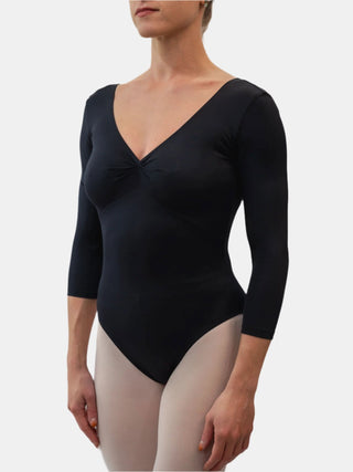 Black Dance 3/4 Sleeve Leotard for Women by Atelier della Danza MP