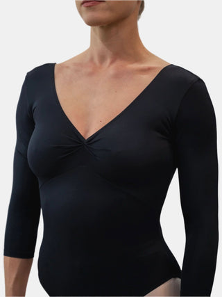 Black Dance 3/4 Sleeve Leotard for Women by Atelier della Danza MP