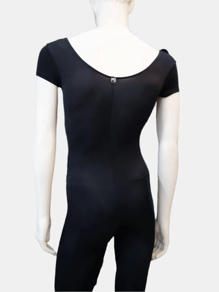 Black Short Sleeve Dance Footless Unitard MP472 for Men by Atelier della Danza MP