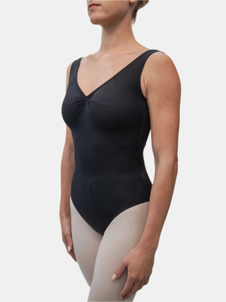 Black V Neck Dance Tank Leotard for Women by Atelier della Danza MP