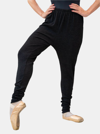 Black Warm-up Dance Harem Pants MP912 for Women and Men by Atelier della Danza MP