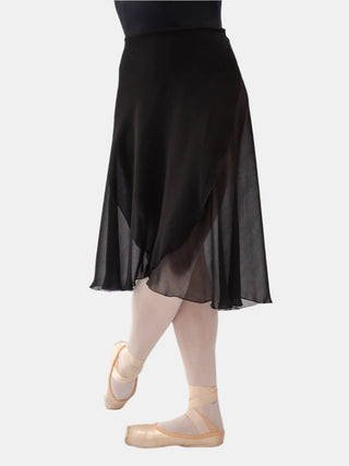 Black Wrap Long Dance Skirt MP355 for Women by Atelier della Danza MP