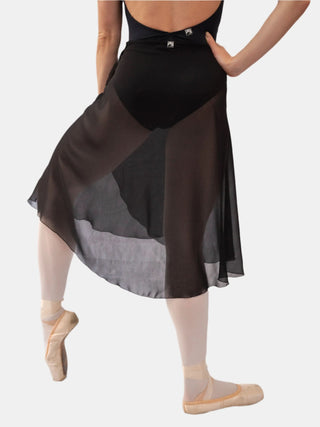 Black Wrap Long Dance Skirt MP355 for Women by Atelier della Danza MP