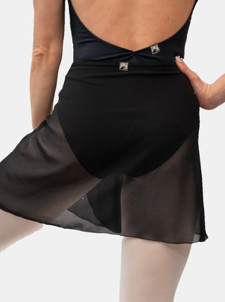 Black Wrap Short Dance Skirt MP345 for Women by Atelier della Danza MP