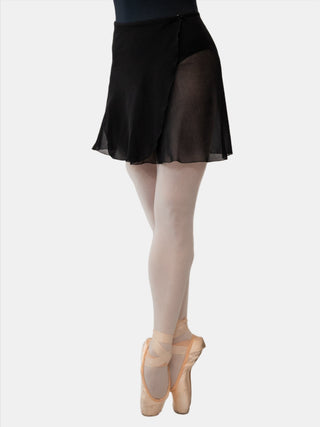 Black Wrap Short Dance Skirt MP345 for Women by Atelier della Danza MP