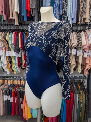 Blue Dance Long Sleeve Leotard for Women by Atelier della Danza MP