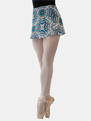 Blue Maiolica Wrap Short Dance Skirt MP302 for Women by Atelier della Danza MP
