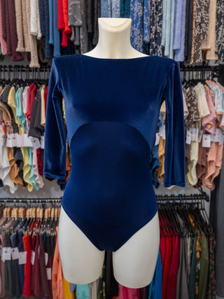 Blue Velvet Dance 3/4 Sleeve Leotard for Women by Atelier della Danza MP