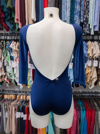 Blue Velvet Dance 3/4 Sleeve Leotard for Women by Atelier della Danza MP