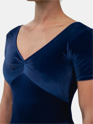 Blue Dance Short Sleeve Leotard for Women by Atelier della Danza MP