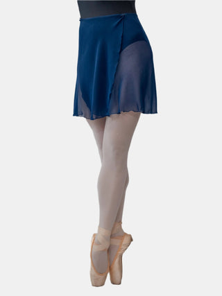 Blue Wrap Short Dance Skirt MP345 for Women by Atelier della Danza MP