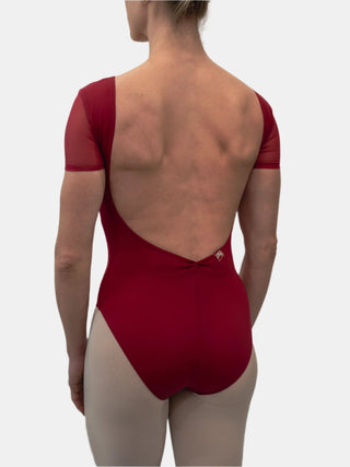 Bordeaux Mesh Dance Short Sleeve Leotard MP768 for Women by Atelier della Danza MP