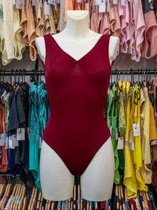 Bordeaux V Neck Dance Tank Leotard for Women by Atelier della Danza MP