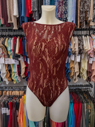 Bordeaux Lace Dance Tank Leotard for Women by Atelier della Danza MP