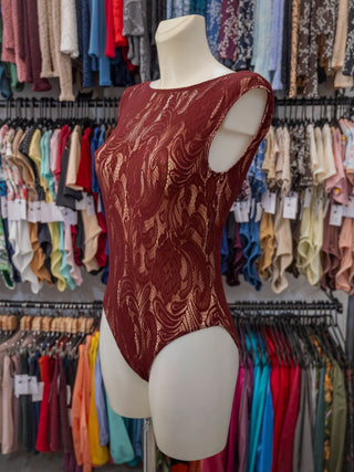 Bordeaux Lace Dance Tank Leotard for Women by Atelier della Danza MP