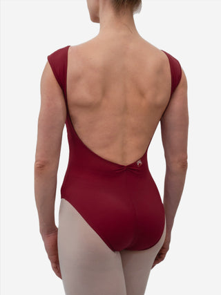 Bordeaux Boat Neck Lace Dance Leotard for Women by Atelier della Danza MP