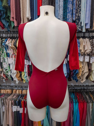 Bordeaux Velvet Dance 3/4 Sleeve Leotard for Women by Atelier della Danza MP