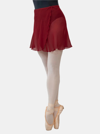 Bordeaux Wrap Short Dance Skirt MP345 for Women by Atelier della Danza MP