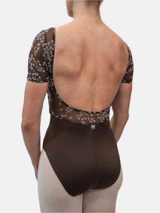 Brown Dance Short Sleeve Leotard for Women by Atelier della Danza MP