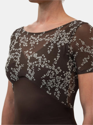 Brown Dance Short Sleeve Leotard for Women by Atelier della Danza MP