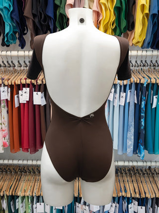 Brown Dance Short Sleeve Leotard MP265 for Women by Atelier della Danza MP