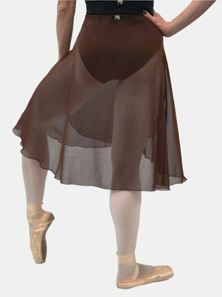 Brown Wrap Long Dance Skirt MP310 for Women by Atelier della Danza MP