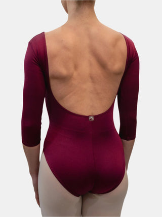Burgundy Dance 3/4 Sleeve Leotard for Women by Atelier della Danza MP