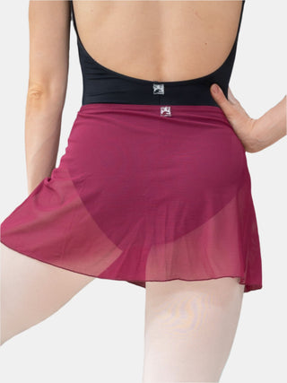 Burgundy Mesh Wrap Short Dance Skirt MP301 for Women by Atelier della Danza MP